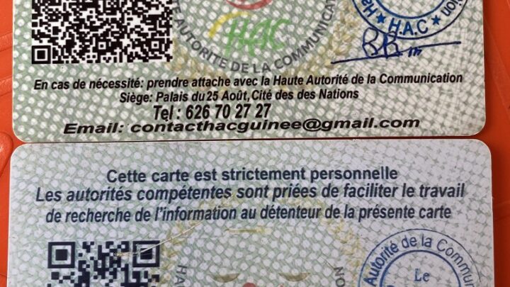 Guinée-Medias : Les malintentionnés commencent à  falsifier  la carte de presse professionnelle  délivrée par  la HAC (Communiqué) !